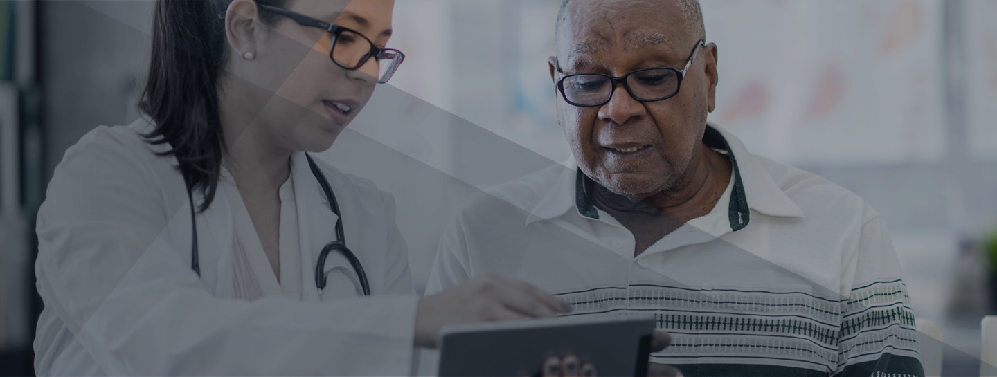 a healthcare professional talking with her patient